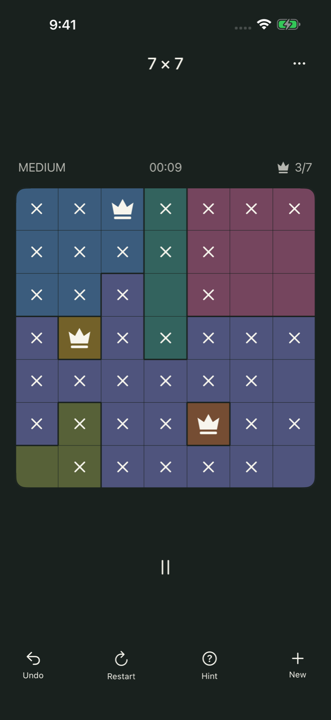Crowns in dark appearance
